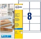 AVERY J8565-25 200pk Transparent Inkjet Labels 99.1 x 67.7 mm Adhesive view 1
