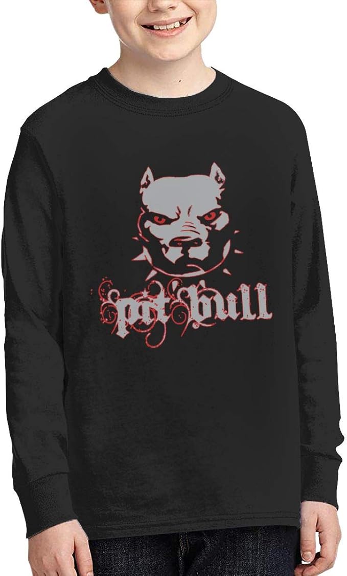 Cool Pitbull Men's Heritage Long Sleeve Tee Print Handcrafted Crew Neck Round Collar Work Wear 
