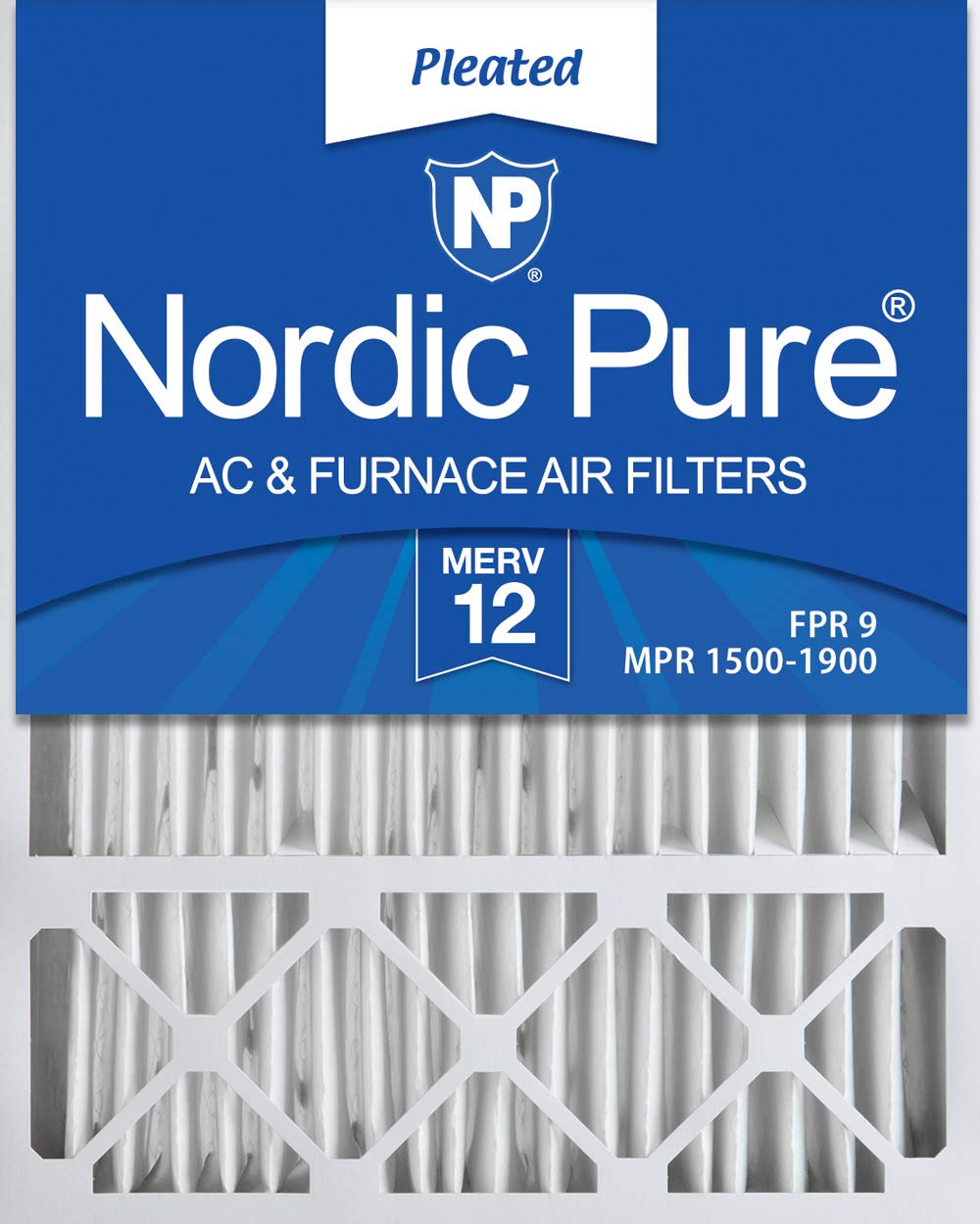 Nordic Pure 20x25x4/20x25x5 (19 7/8 x 24 7/8 x 4 3/8) Honeywell FC100A1037 Replacement Pleated AC Furnace Air Filters MERV 12, Box of 2