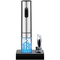 Chefman Electric Wine Opener W/Foil Cutter, One-Touch, Uncorks 30 Bottles On Single Charge, Automatic Corkscrew & Foil…