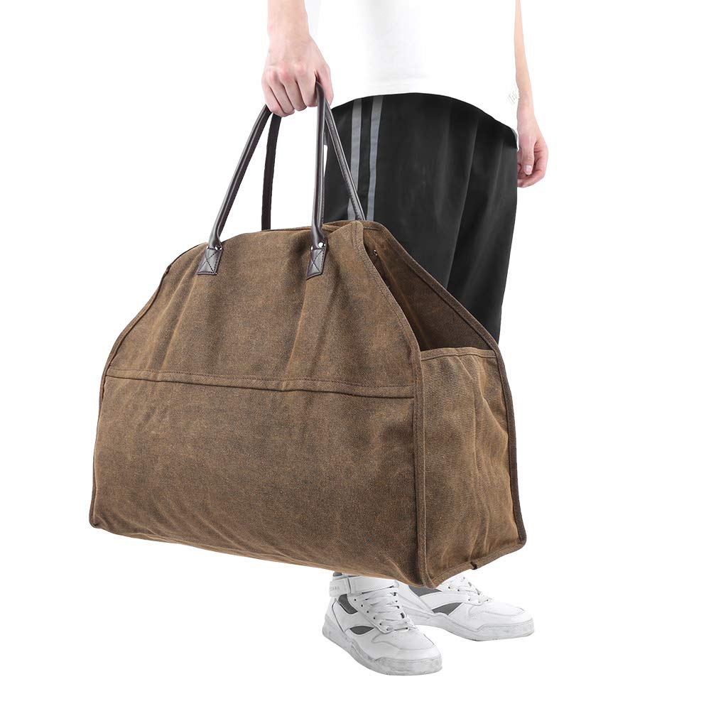 Fireplace Wood Accessory Fireplace Accessories, Log Carrier Firewood Storage Tote Bag Portable Organizer Firewood Carrier Log Tote for Outdoor Log Basket Log Bags