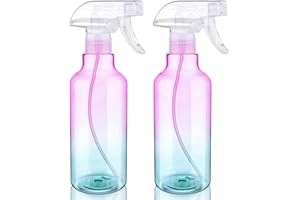 HETHYO Plastic Spray Bottle 16.9oz Empty Spray Bottles Refillable Container Trigger Sprayer for Cleaning Solutions, Water, Plants, Pet, Essential Oils, Hair, 2 Pack (gradient)