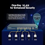 YuanLey 28 Port Gigabit PoE Switch 400W 24 PoE+ 2 Uplink 2 SFP Unmanaged view 6