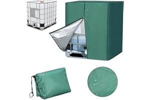 UMETASS IBC Tote Cover with Zipper, 275 Gallon Sunshade Waterproof Protective Cover,Heavy Duty Nano Materials Dustproof Fade Resistant Tote Covers For 1000L 275 Gallon Water Tank
