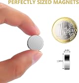 Wukong 30Pcs Round Neodymium Magnets 15mm x 4mm Silver N48 Strong view 3