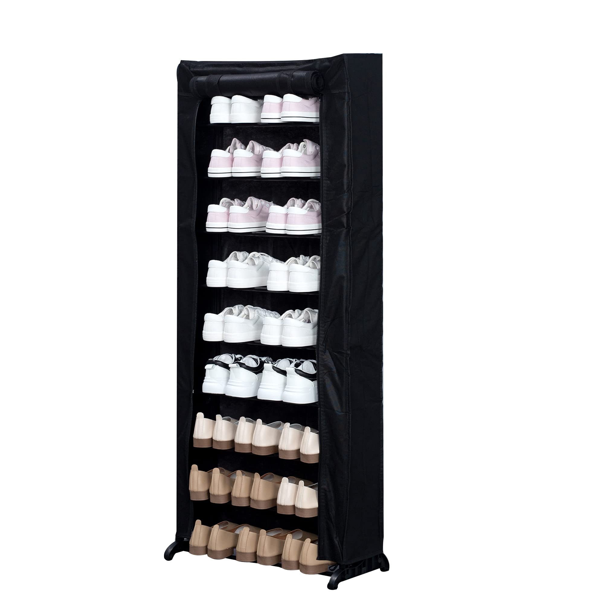 Herzberg Home & Living HG8076-BLK 9 Tier Shoe Storage Cabinet - Approximately 25/30 Pairs