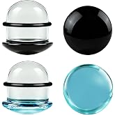 WINSENET 4Pcs Glass Ear Gauges Stretching Kit 3-25mm Plugs for Ears Gauges with Rubber Rings Single Flare Glass Ear Stretching Kit Ear Expander Body Piercing Jewelry for Women Men