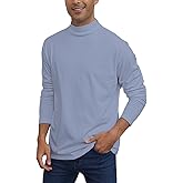 Mens Casual Mock Turtleneck T-Shirts Long Sleeve Thermal Stretchy Pullover Basic Lightweight Undershirt Sweater Tops