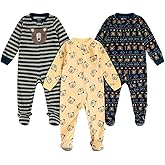 HUGGIES unisex-baby 3-pack Footed Fleece Coverall Pajamas
