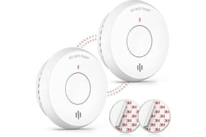 Jemay Wireless Smoke Detectors Interconnected, Smoke Detector 10 Year Sealed Battery, Fire Alarms Smoke detectors with Lithium Battery, Include Magnets and Screws, AW111-B, 2 Pack