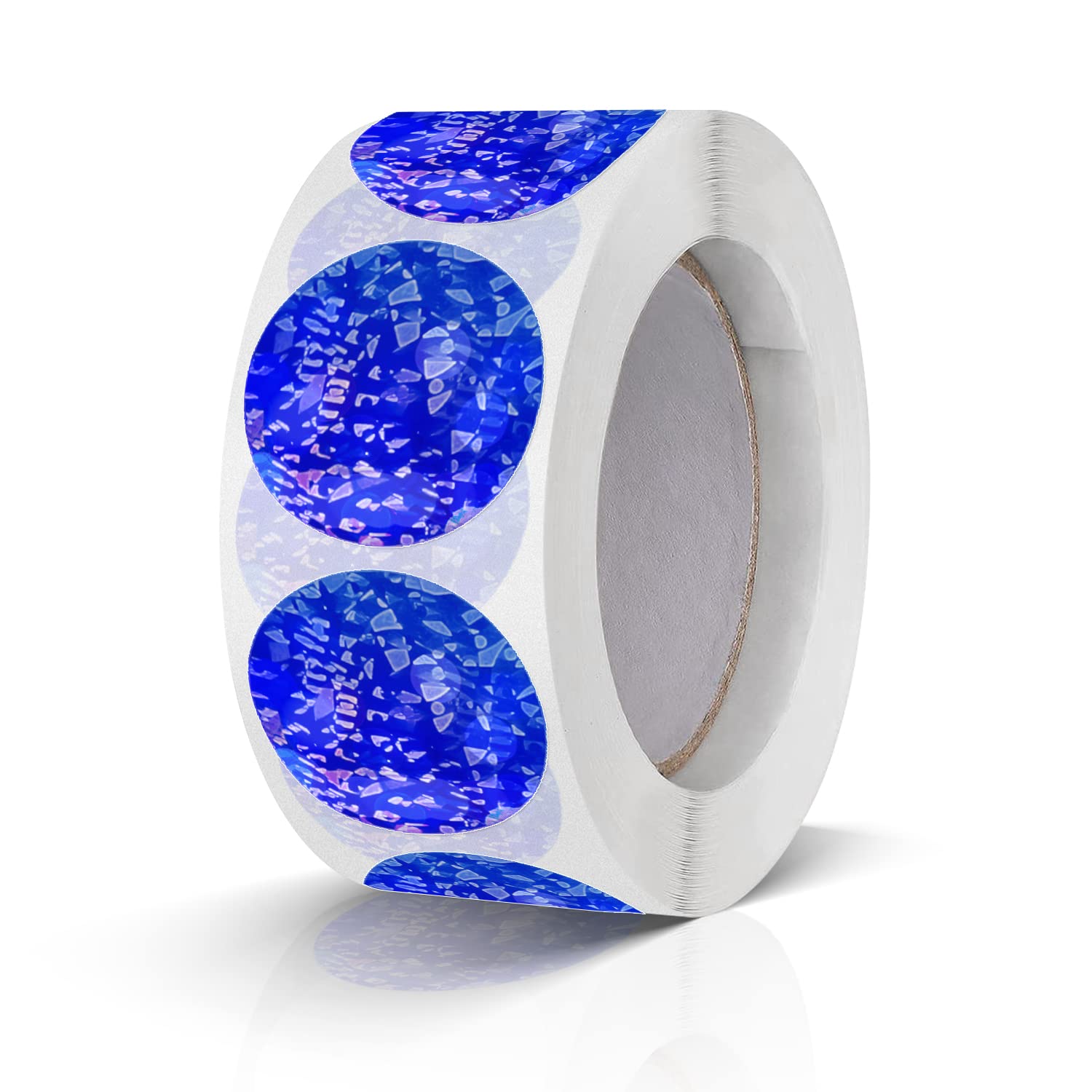 Round Stickers Blue 1 Inch Circle Labels Color Coding Glitter Sparkle Dot Sticker Waterproof Removable Roll of 500