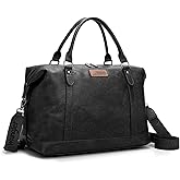 Wrangler Duffel Bag Large Travel Weekender Bag for Women Waterproof Carry on Overnight Bag for Gym,Trips,Weekends,Black