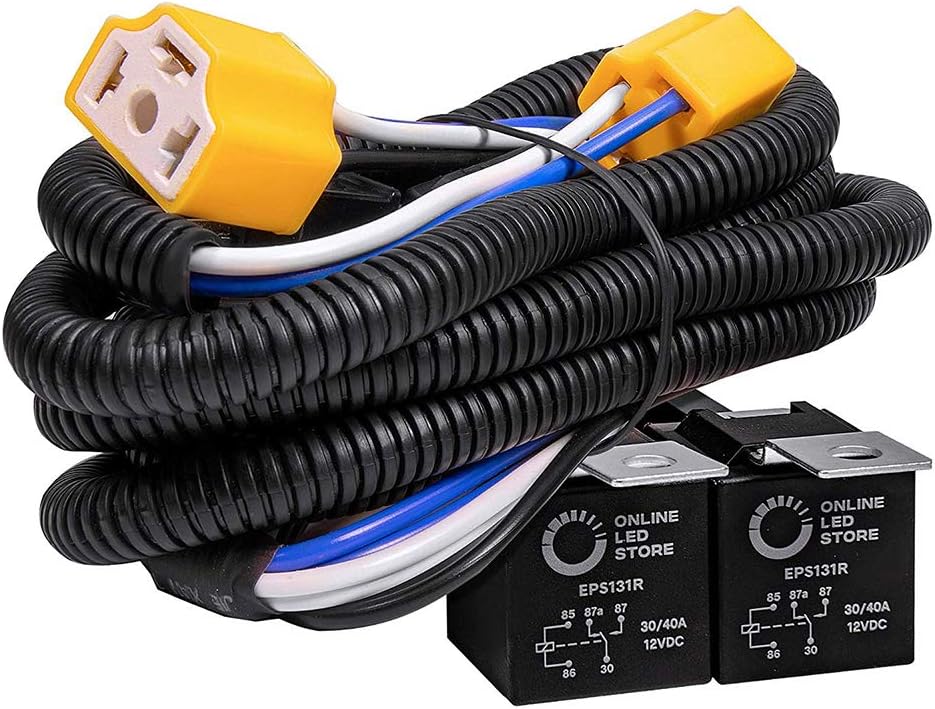 Naugust H4 Headlight Relay Wiring Harness System 2 Headlamp Light Bulb Fix Dim Light