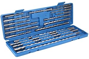 FF ERA Rotary Hammer SDS Plus Drill Bits & Chisels Set- 20Pcs Concrete Masonry SDS Plus Drill Bits with Portable Plastic Box- SDS Plus Shank Fits Rotary Hammer