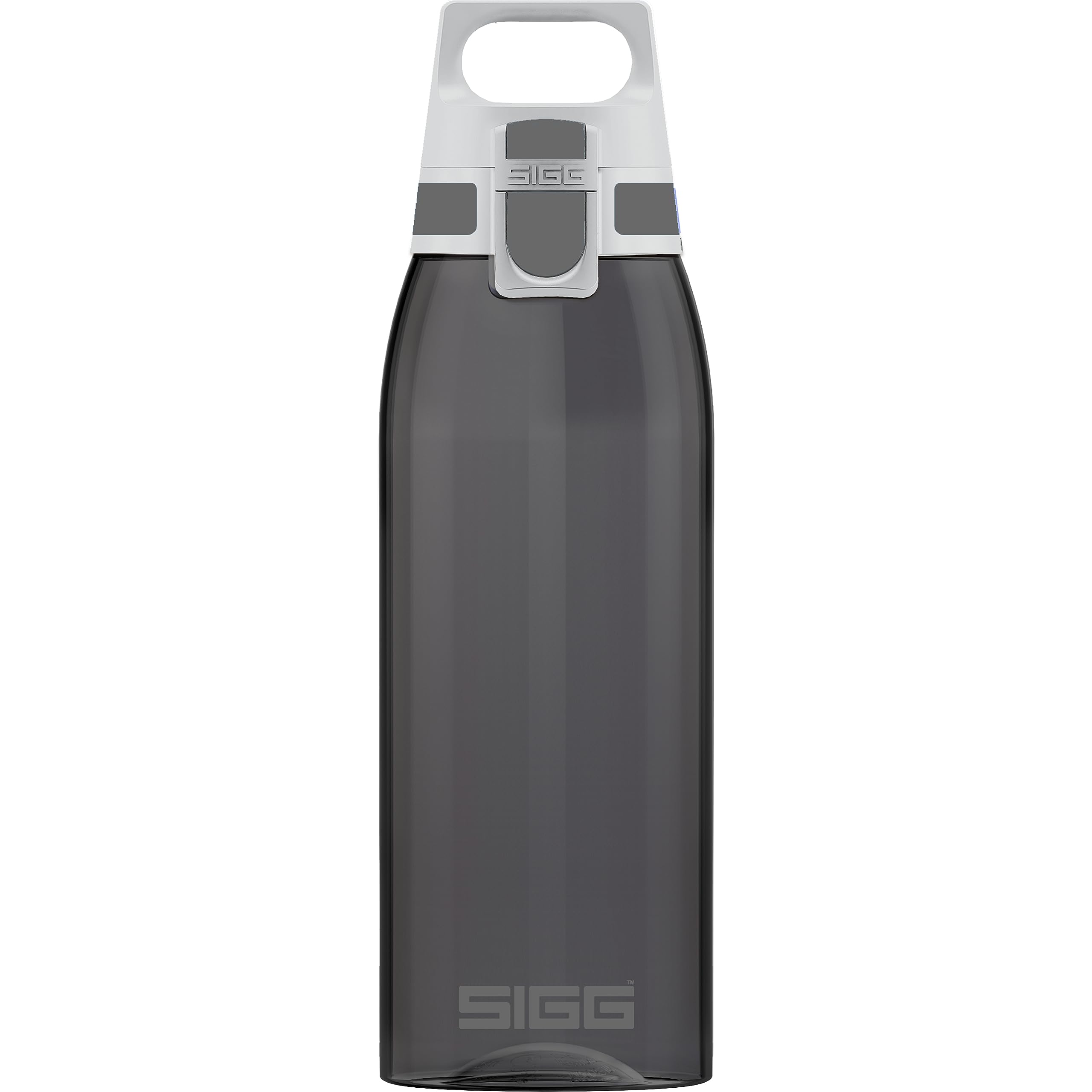 Sigg - Tritan Water Bottle - Total Color ONE Anthracite - Suitable For Carbonated Beverages - Dishwasher Safe - Leakproof - Featherweight BPA Free - 1L