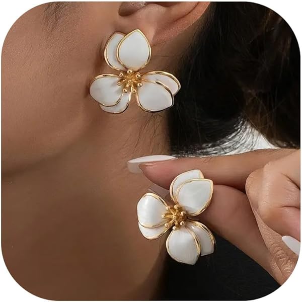 Boucles D'oreilles à Levier Avec Pierre De Naissance - Modèle Floral Vintage En Cuivre Et Zircon - Hauteur 2,2 Cm - Cadeau Pour Femme - 3