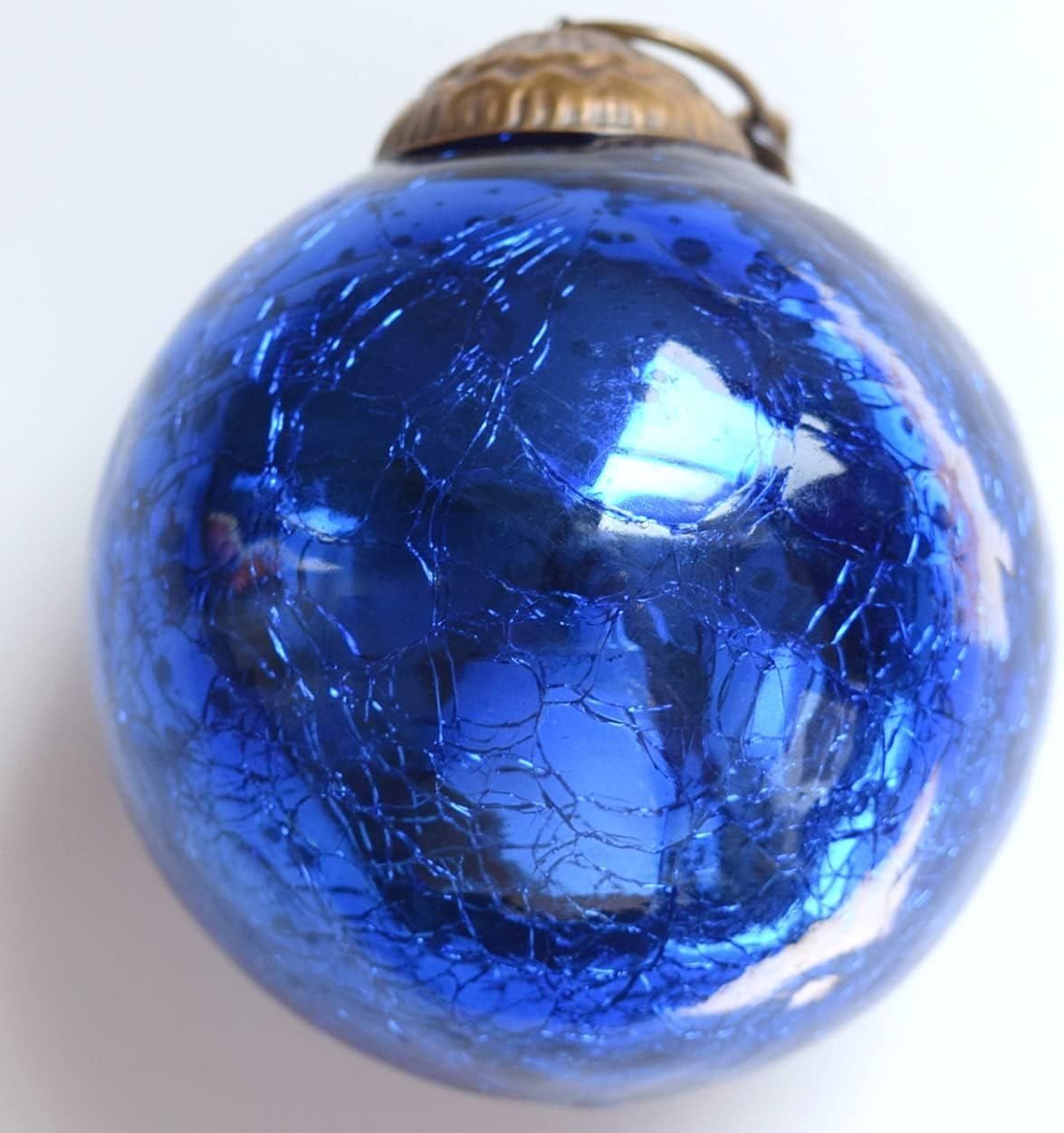 Ornaments - Set of 4 Blue Mercury Glass Ornaments (3.15