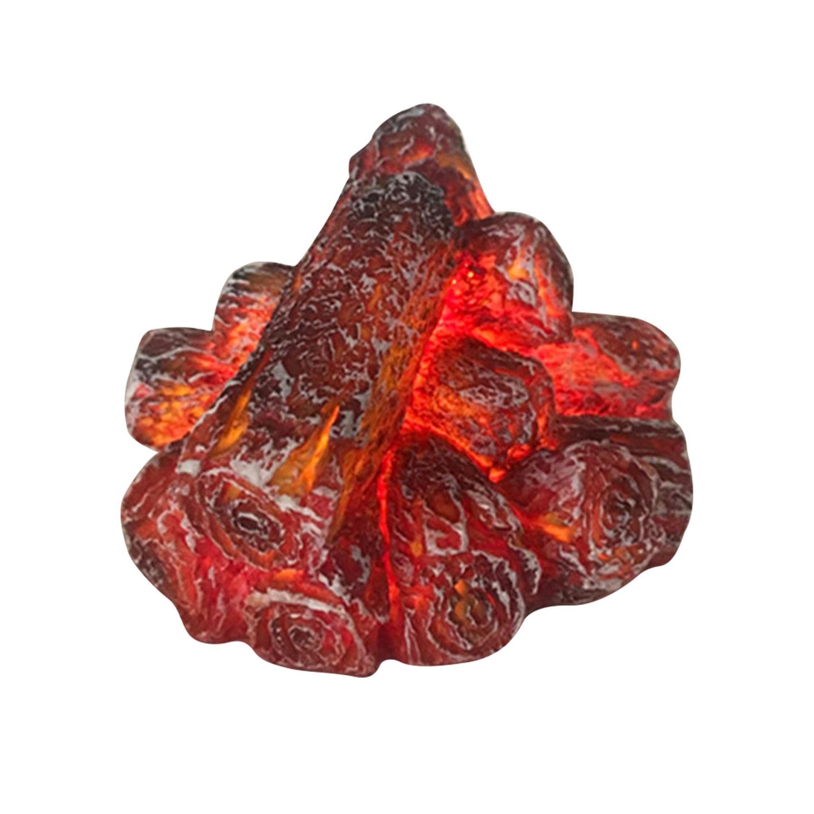 Photo 1 of LED Simulation Charcoal Flame Lamp, Battery Powered Electronic Flameless 3D Artificial LED Firewood Log Design Lamp Fake Charcoal Light for Home Decor Christmas Ornament(size:5.51x4.72x3.74inch)