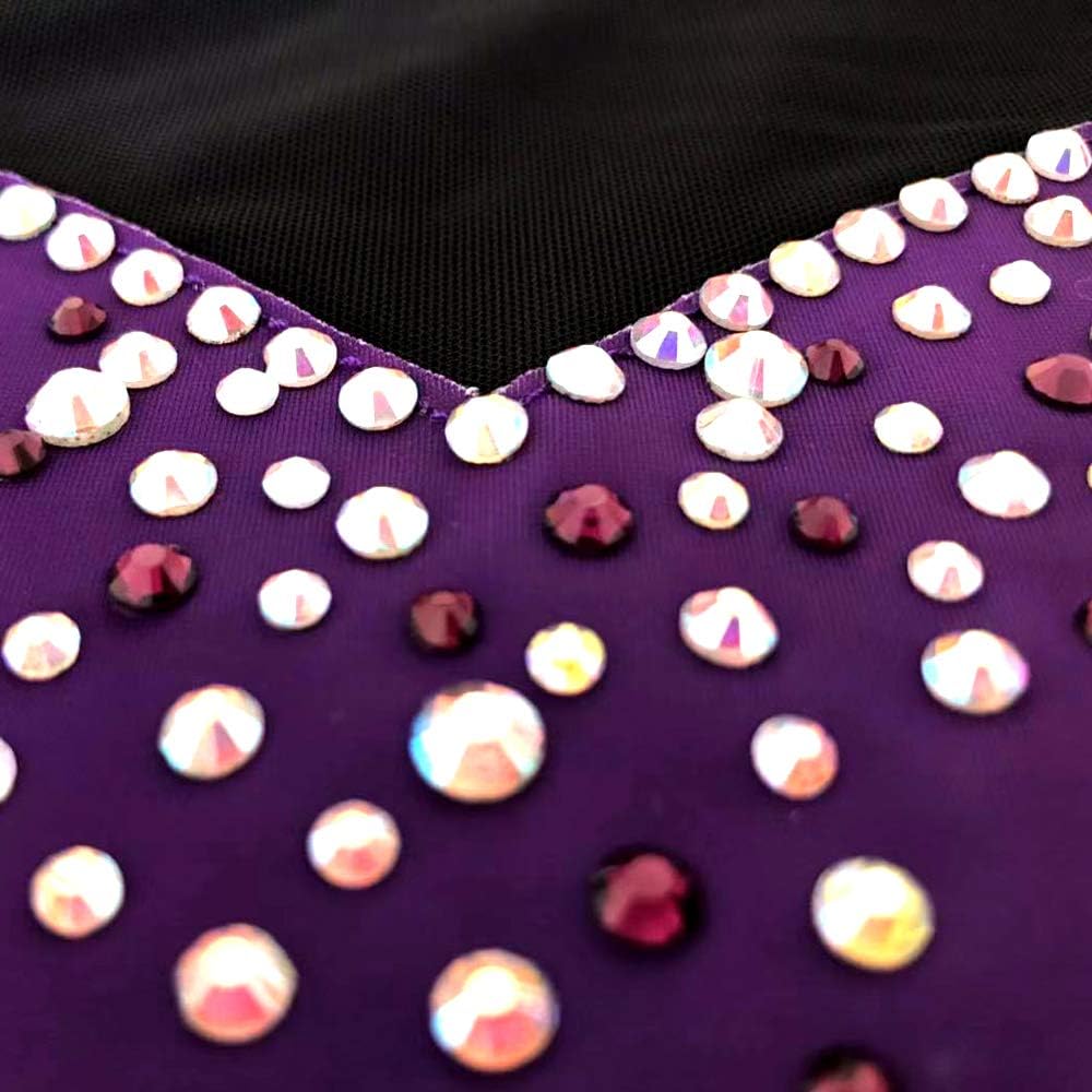 Figure Skating Costumes Children Purple Gradient Girls Ice Skating Dress for Competition: Clothing