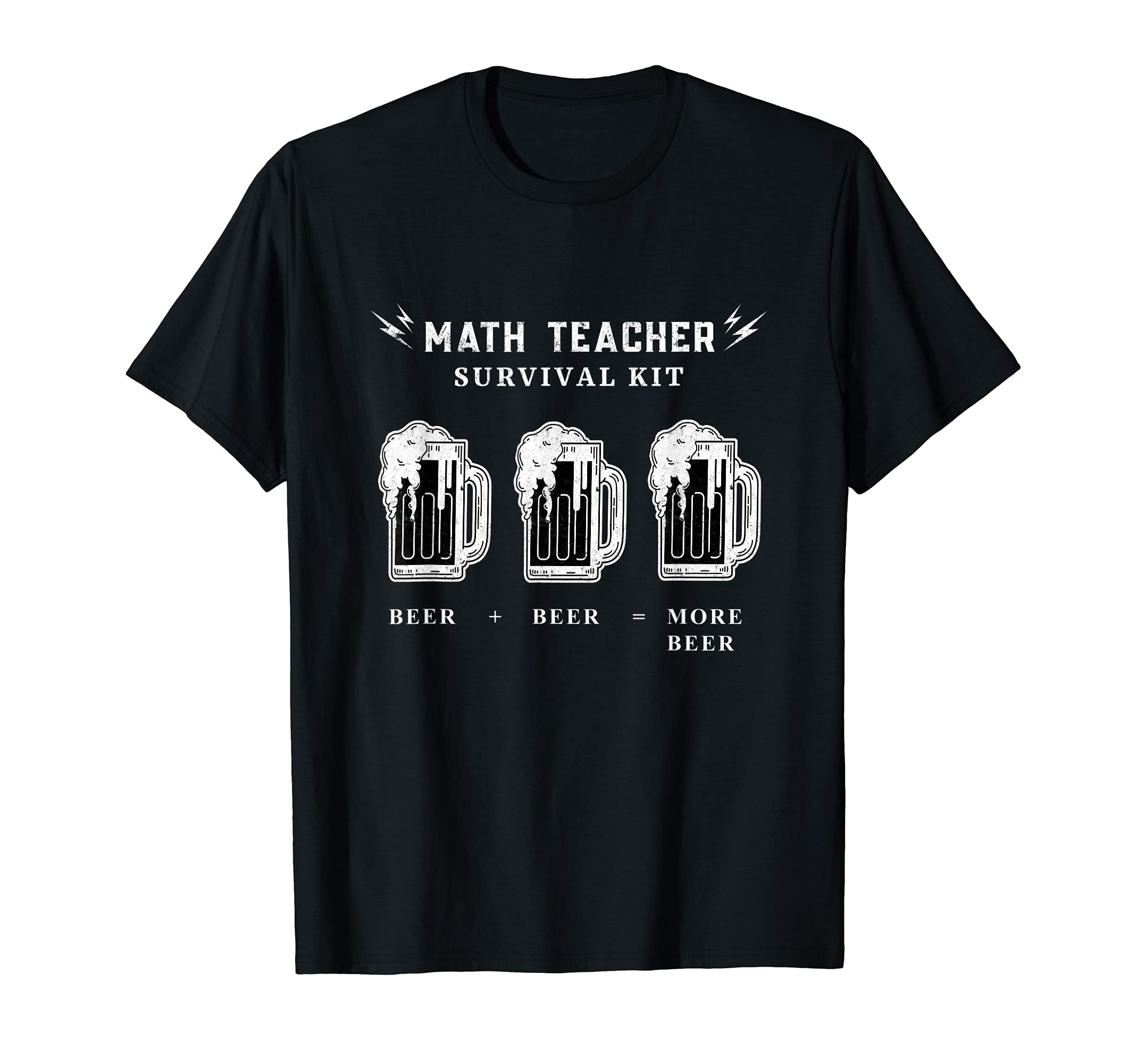 Math Teacher Survival Kit, Funny Beer Maths Teacher School T-Shirt