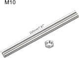 sourcing map M10 x 200mm Fully Threaded Rod M10 Nuts 304 Stainless Steel 1.5mm view 2