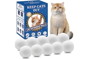 MOYAMUTU Cat Deterrent Outdoor & Indoor: 10Pack 100% Natural Cat Repellent Essential Oils Ball, Keep Cats Off Lawn, Yard, Plants, Garden, Mulch & Flower Permanently Against Scratch Chew, Keep Cats Away (10Pcs)