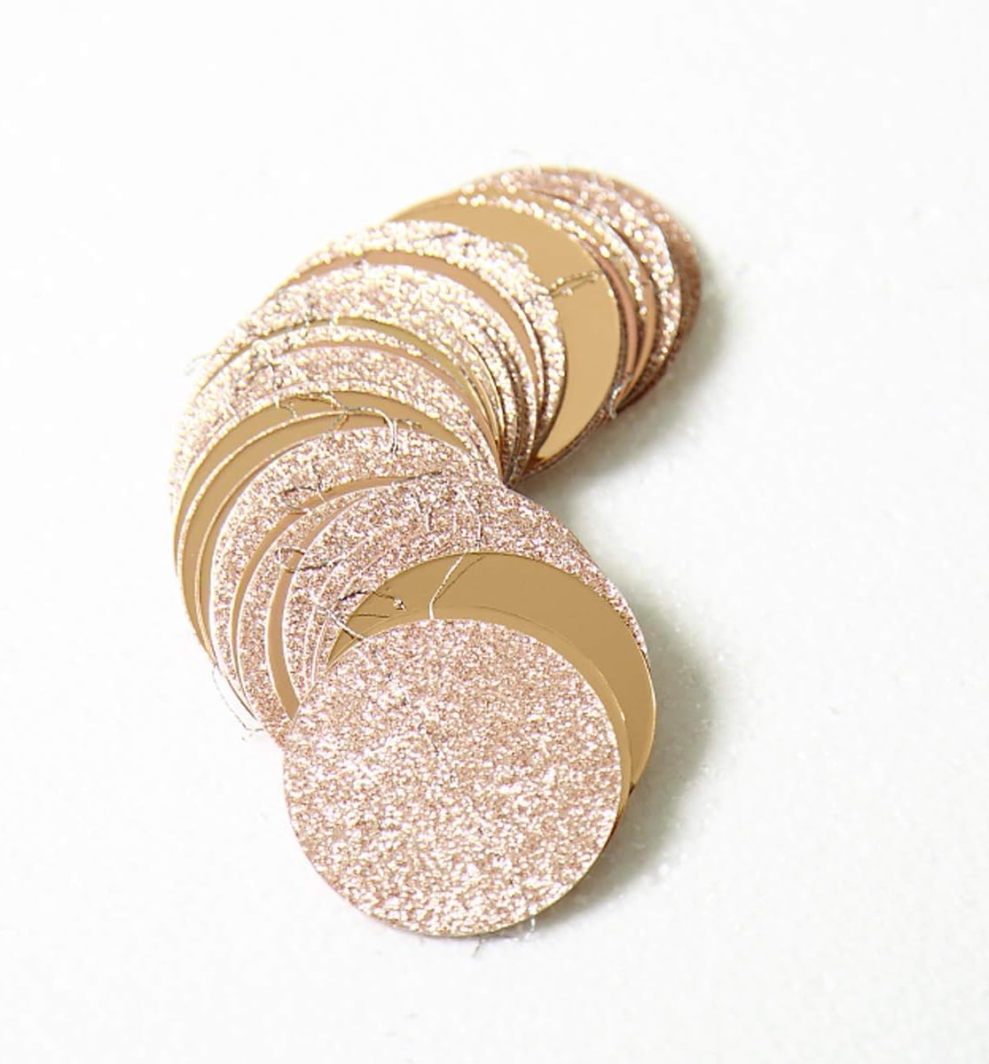 Decor365 Glitter Champagne Gold Decorations Paper Circle Dots Garland Party Streamers Bunting Backdrop Hanging Decor Banner/Wedding/Bachelorette/Bridal Shower/Christmas/New Year/Home/Engagement/ - Image 5