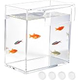 Fish Breeder Box for Aquarium, Hanging Acclimation Box, Fish Isolation Box | Clear hanging acrylic box for drip acclimation, temporary isolation, and safe holding of shrimp, betta, coral, and small fish