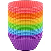 MIREN Reusable and Non-stick Mini Silicone Baking Cups/Muffin Cup Molds/Mini Chocolate Holders/Truffle Cups -24 Pack-6 Vibran