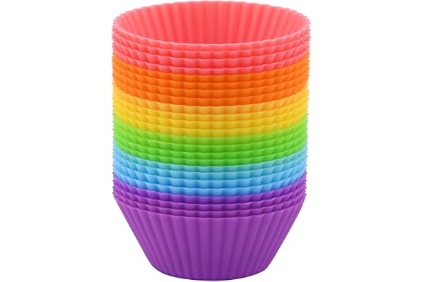 MIREN Reusable and Non-stick Mini Silicone Baking Cups/Muffin Cup Molds/Mini Chocolate Holders/Truffle Cups -24 Pack-6 Vibran