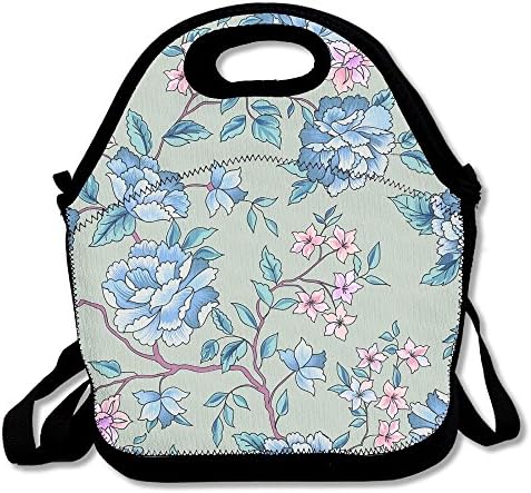Printing Peony Classic Lunch Bag Insulated Lunch Tote Bags Bento Cooler Bag