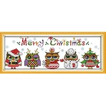 Kit Broderie Point De Croix Awesocrafts - 3 Petits Oiseaux Mignons, Version Estampillée Ou Comptée, Idéal Débutants & Enfants