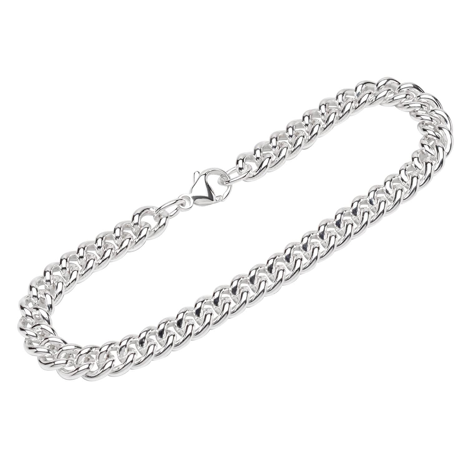NKlaus bracelet 925 Sterling Silver 22cm curb chain oval polished men bracelet 12995