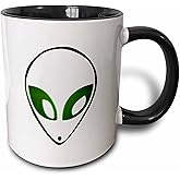 3dRose mug_17005_4 Alien - Two Tone Black Mug, 11oz, Multicolored