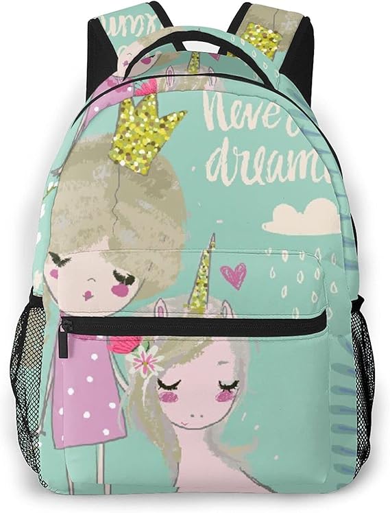 Amazon Co Jp Patinisa リュックサック プリンセスとかわいいユニコーン バックパック 男女兼用 アウトドア旅行バッグ オシャレ 可愛い 通勤 通学用 軽量 シューズ バッグ