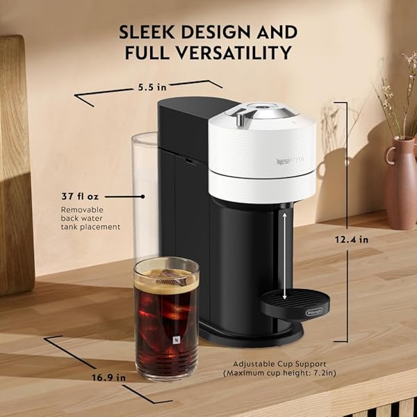 NESPRESSO VERTUO NEXT COFFEE AND ESPRESSO MAKER BY DE’LONGHI, WHITE