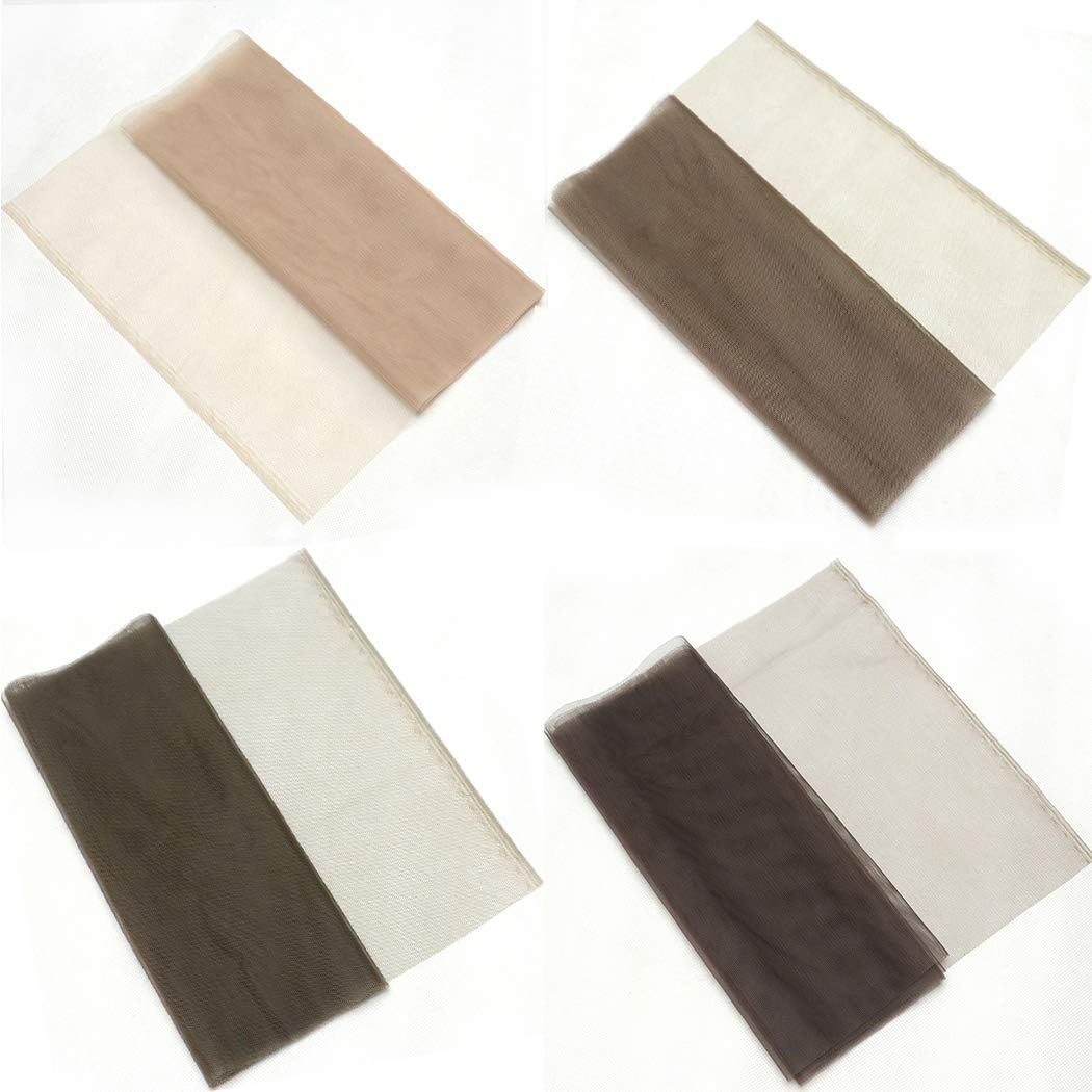 BLUPLE Lace Net for Making or Ventilating Lace Wig Closure Caps Toupee, Foundation Wig Accessories- 1/4 Yard (46"x9.05"),Light Brown Color