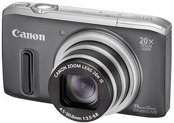 Canon PowerShot SX 260 HS Digitalkamera (GPS, 12,1 Megapixel, 20-fach opt. Zoom, 7,6 cm (3 Zoll) Display, bildstabilisiert) g