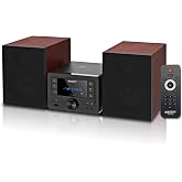 WISCENT Bluetooth Stereo System 40W for Home, CD Player with Wireless Streaming, MP3/USB/Audio in/FM Radio, Powerful Home Audio Sound System
