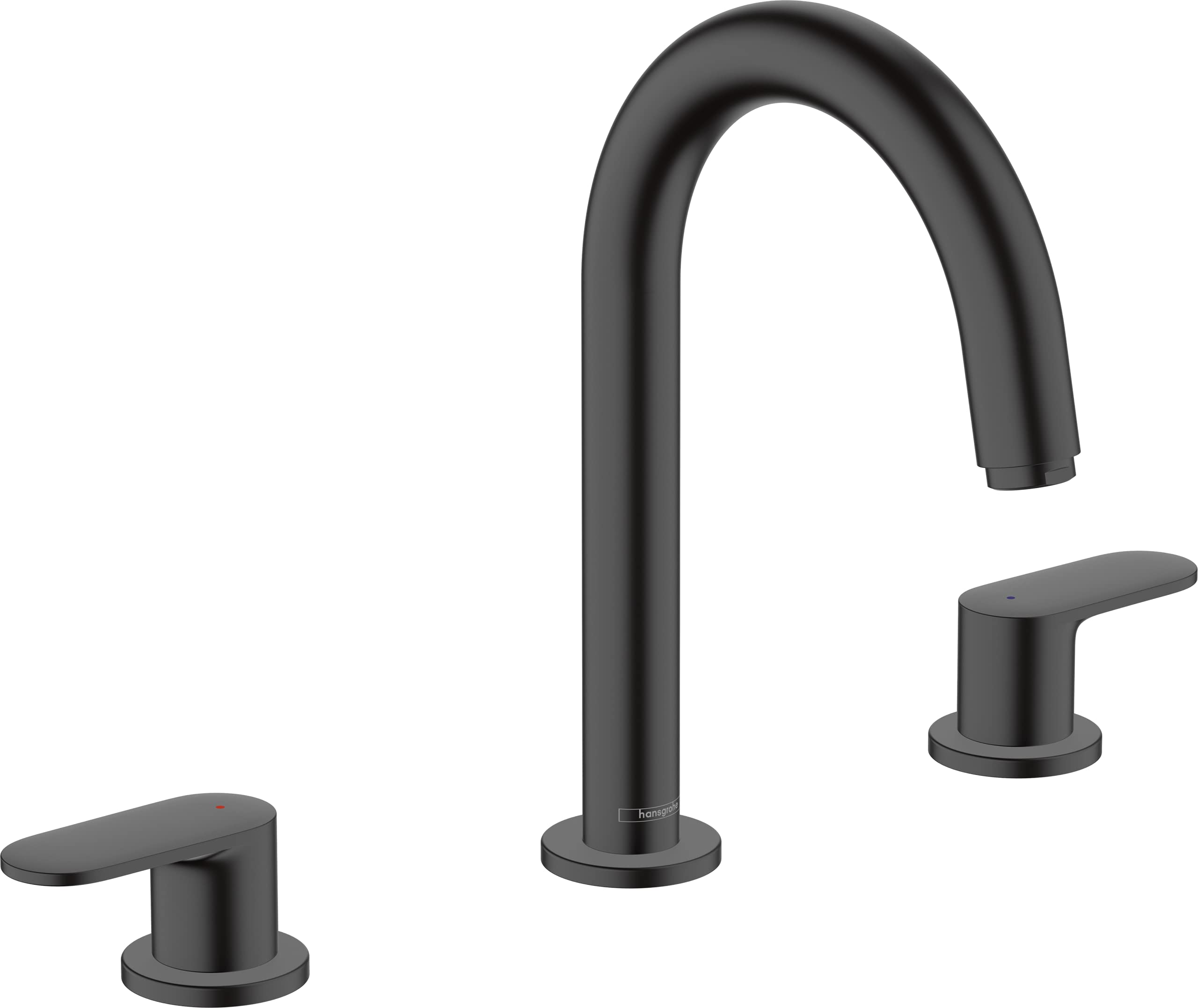 hansgrohe Vernis Blend 3-hole basin mixer with pop-up waste set, matt black, 71553670
