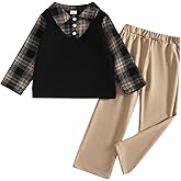 HSOXLQF Toddler Boys Clothes Set - Long Sleeve, Bow Tie, Trousers, Fall Winter Outfit