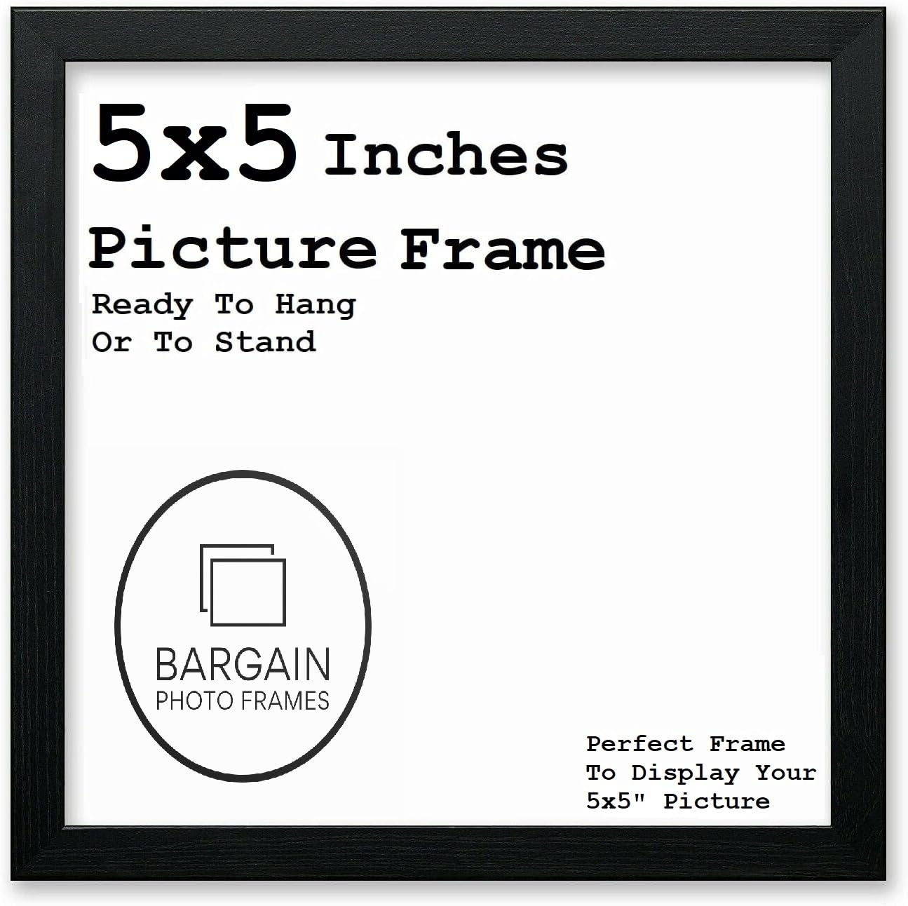 5x5 Inches Black Square Photo & Picture Frame Home Decor Poster Frame (5x5 Inches, Black) — image 1