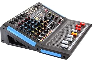 Pyle Professional 4-Channel Audio Mixer with Bluetooth- 48V Phantom Power, 32-Bit DSP, USB Interface, MP3/WAV Compatibility, 