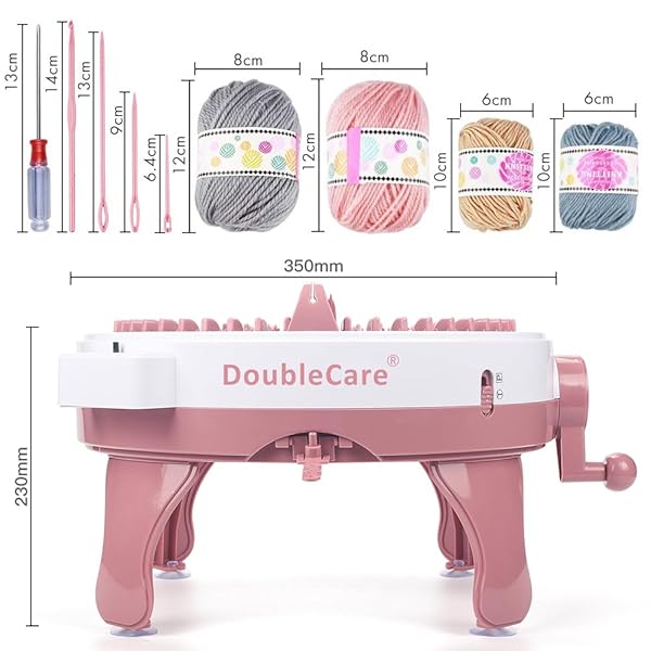 KNITTING MACHINE 48 NEEDLES,SMART LOOM KNITTING MACHINE WITH ROW COUNTER,KNITTING BOARD ROTATING DOUBLE KNIT LOOM MACHINE FOR 𝐀𝐝𝐮𝐥𝐭𝐬 GIFT,DIY KNIT SCARF HAT SOCK(WITH WOOL)