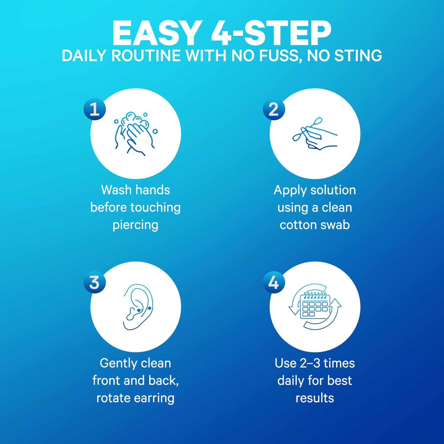 INVERNESS After Piercing Ear Care Solution 4 Oz 2-Pack – Gentle Piercing Care For Newly Pierced Ears