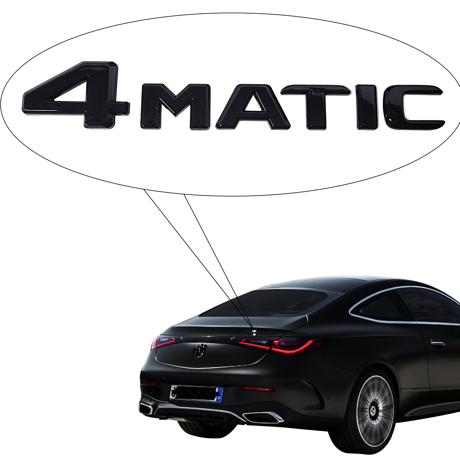Small 4matic Sticker Knomix 3D Car 4MATIC Logo ABS Letter Emblem Decal for Car Side Fender ...