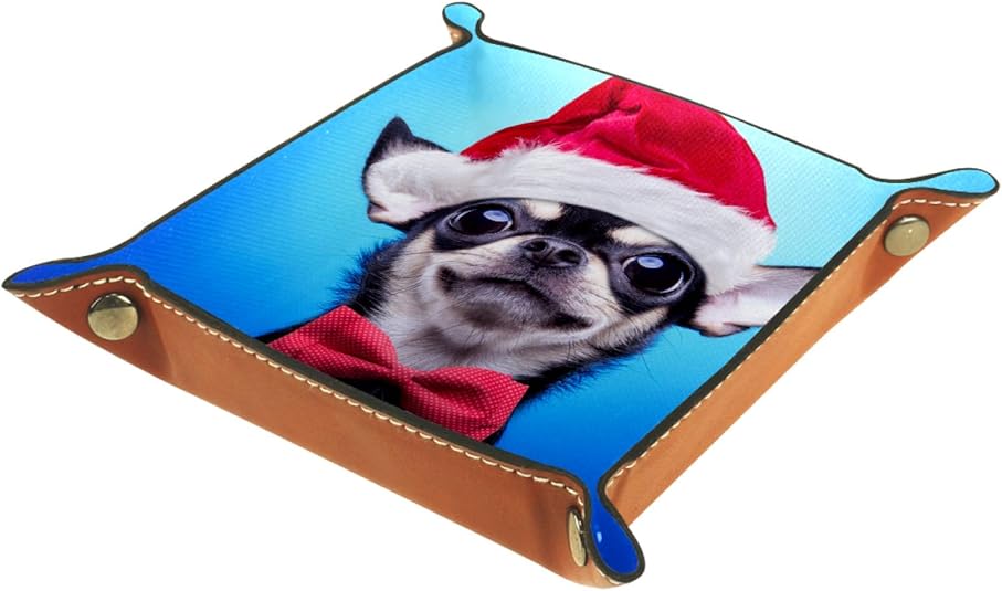 YATELI Kleine Aufbewahrungsbox,Herren-Valet-Tablett,Smart Chihuahua