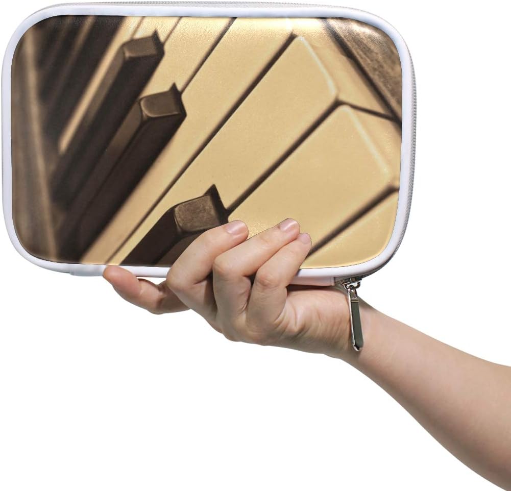 FAJRO Makeup Pouch Big Capacity Pencil Pen Case Piano Keys Office College Girl Adult Large Storage