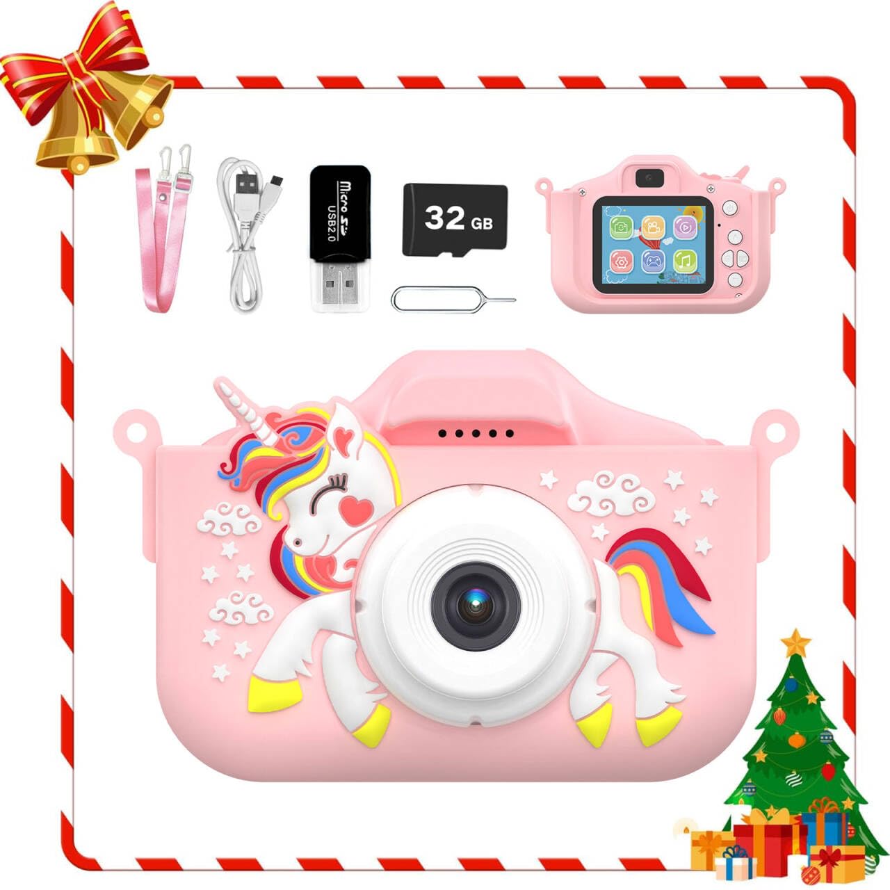 Photo 1 of * only comes with the camera *
Kids Camera for 3-9 Year Old Boys Girls, Children Digital Camera with Cute Cartoon Soft Cover & 32GB SD Card, Best Christmas Birthday Gifts for Grandkids, Halloween Party Favors for Kids - Pink