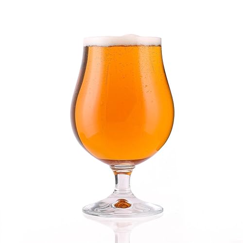 Misket Chalice Beer Glasses 14oz / 400ml Pack of 6 Stemmed Beer